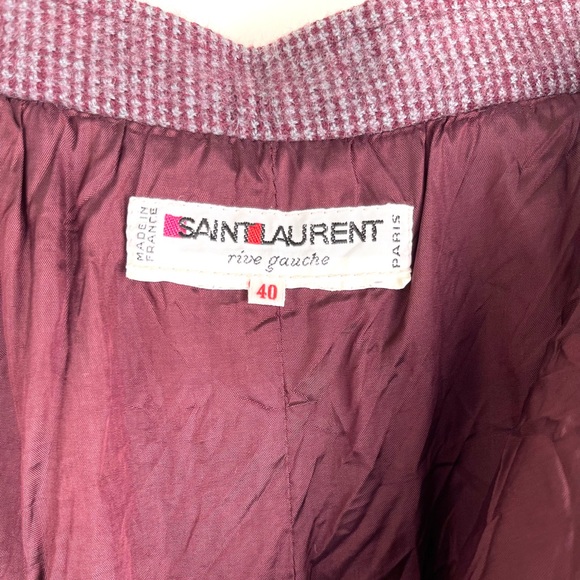 Yves Saint Laurent 70s Vintage Wool Pencil Wrap Skirt YSL Plum FR 40/US 8 Medium - Picture 7 of 12